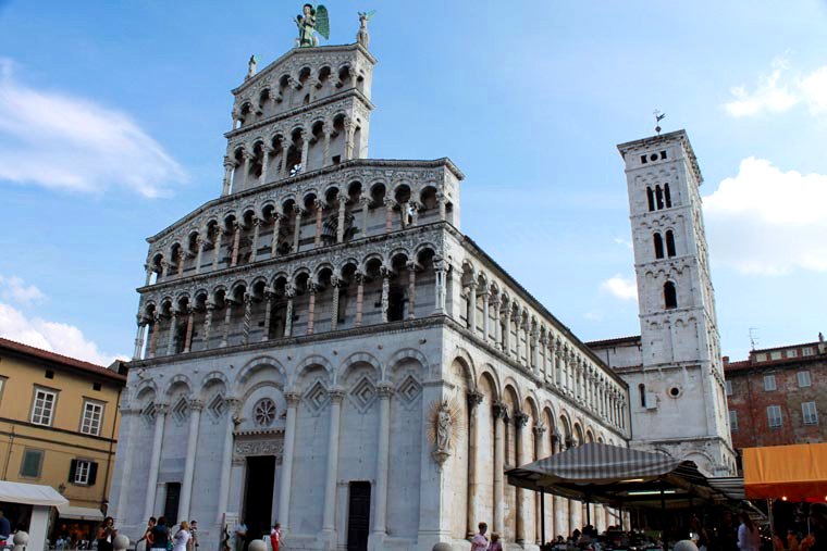 The central church of San Michele in Foro, in Lucca