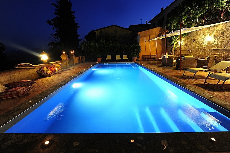 Panoramic pool in Tuscan villa near Lajatico
