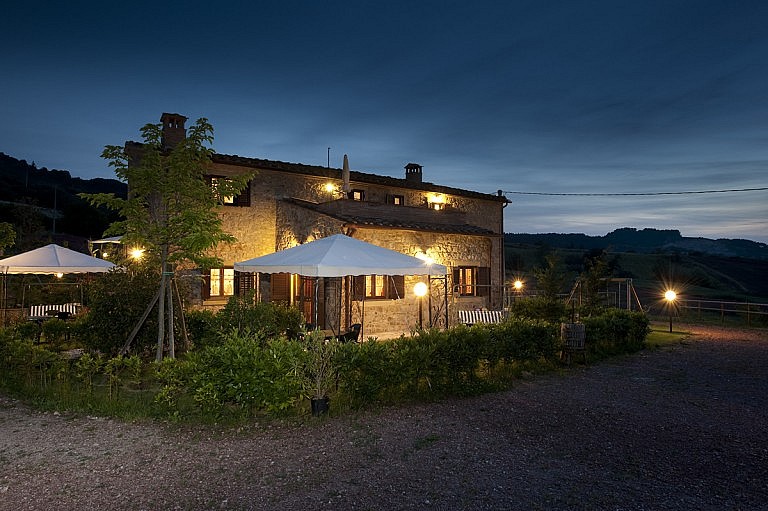 Country chalet near Casciana Terme at sunset