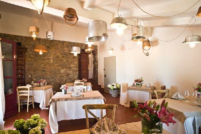 Restaurant of agriturismo in Tuscany with wild boar and deer specialties