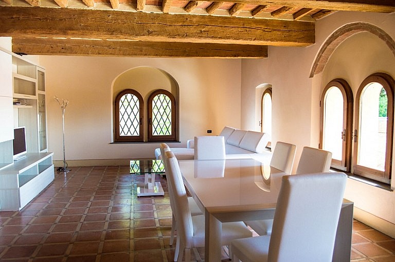 Living room in eclectic castle