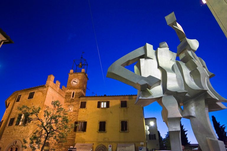 Sculptures in the square of Lajatico