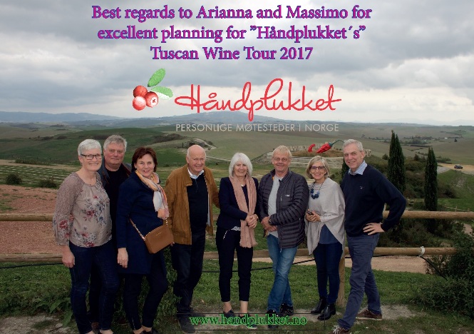 Norwegian group visiting Tuscany for wine tours