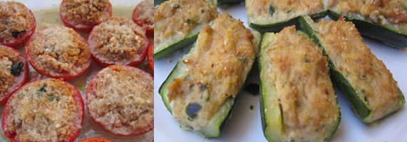Pomodori e zucchini ripieni