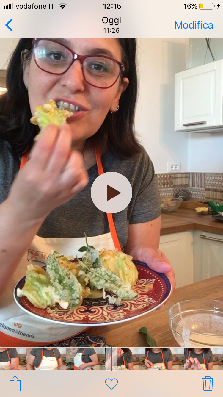 Fried sage leaves and zucchini blossoms