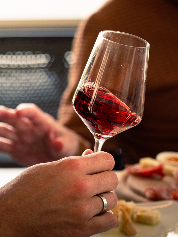 tasting of a local red wine in San Miniato