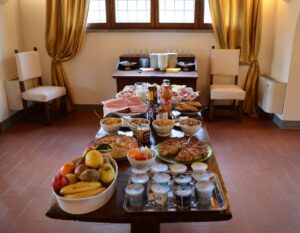 Intercontinental breakfast served at your villa