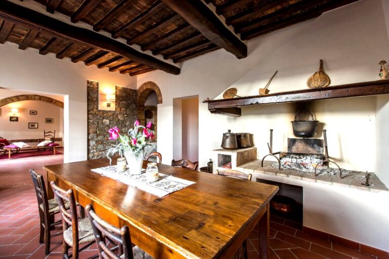 Typical Tuscan fireplace