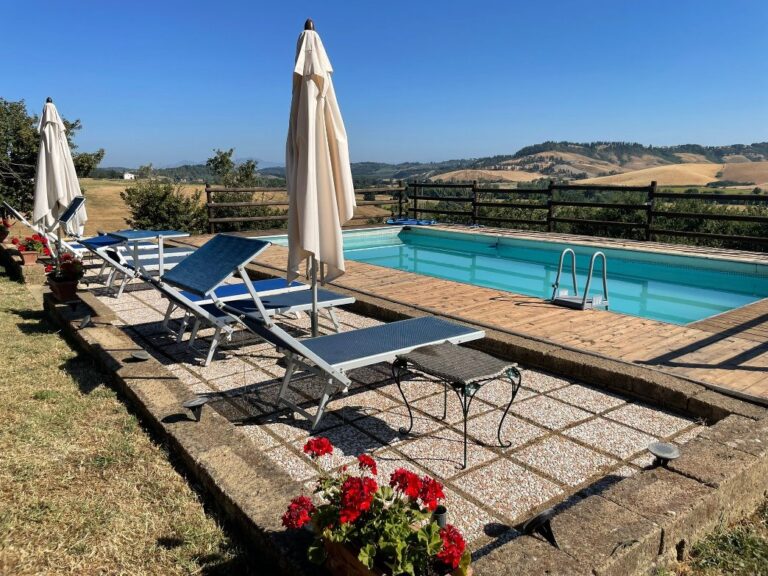 Private pool with view at Tuscan home
