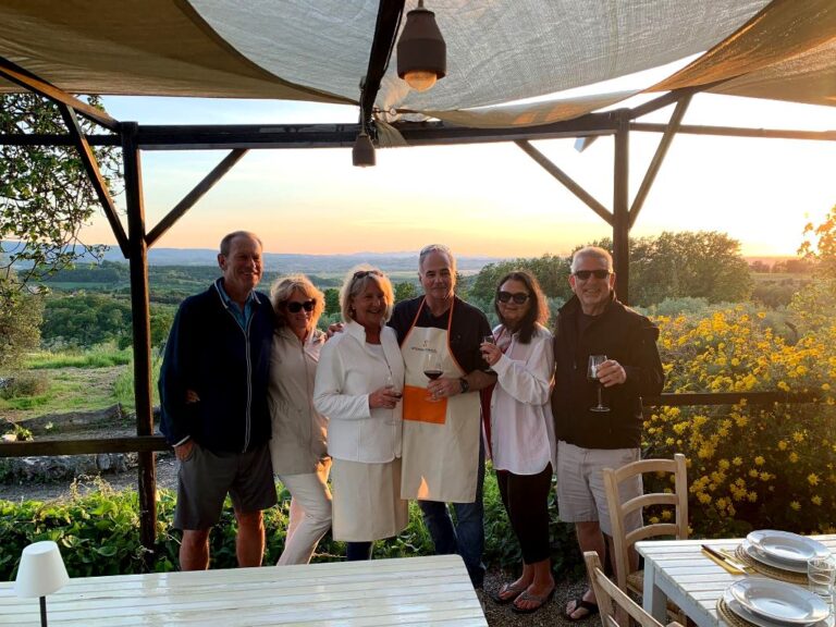 Typical Tuscan dinner at Rita's farm