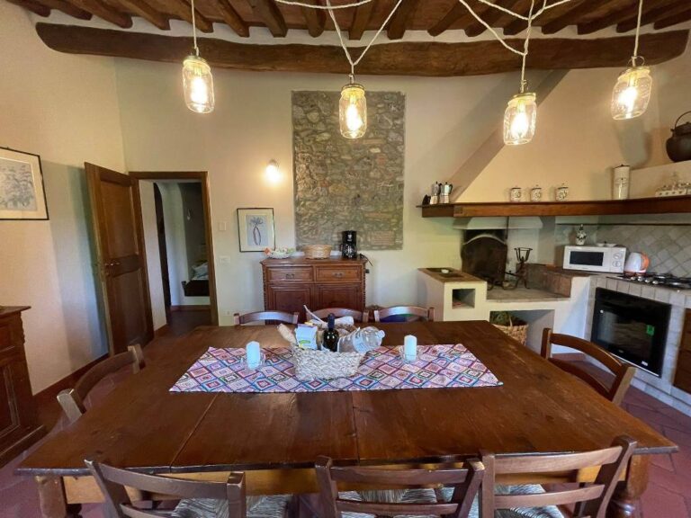 Typical Tuscan kitchen with fireplace