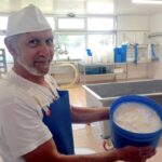 Fresh ricotta and pecorino cheese made at the cheese factory near Volterra