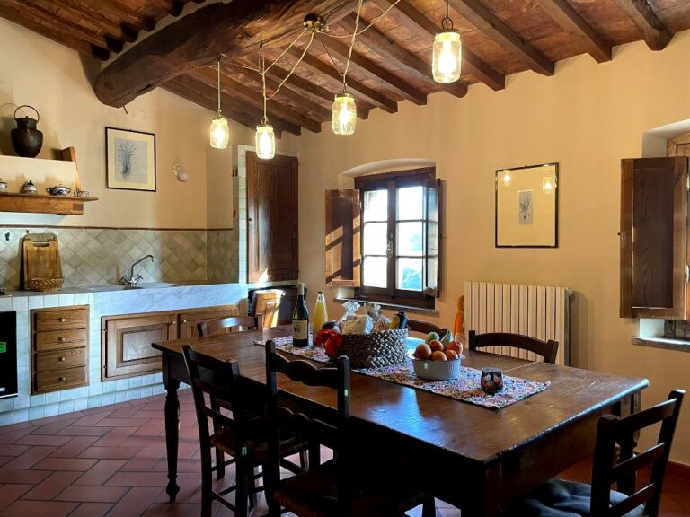 Dining room with set table