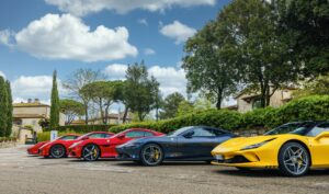 Driving Ferrari through the Tuscan hills