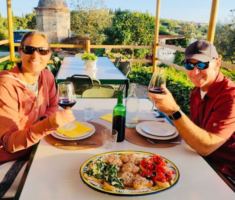 Lunch served at Rita's farm after a cooking class focused on typical Tuscan recipes