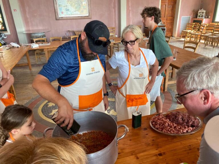 Cooking class for large group with focus on pasta & wine