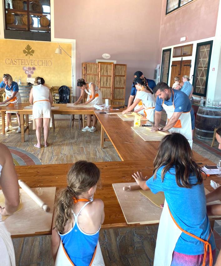 Pasta making class at castelvecchio winery