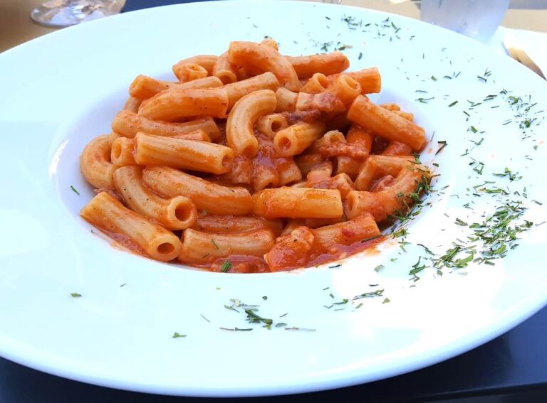 Lunch in town with pasta from Martelli company