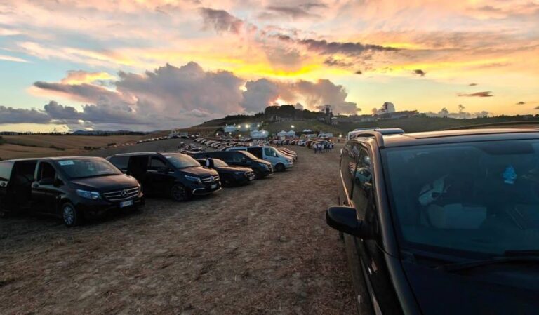 Private parking for our vehicle at teatro del silenzio