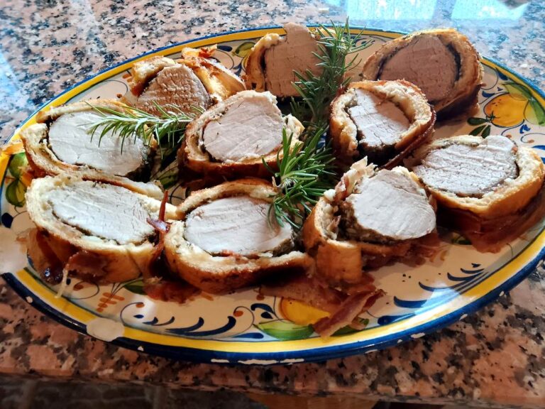 Pork loin served during our chef services