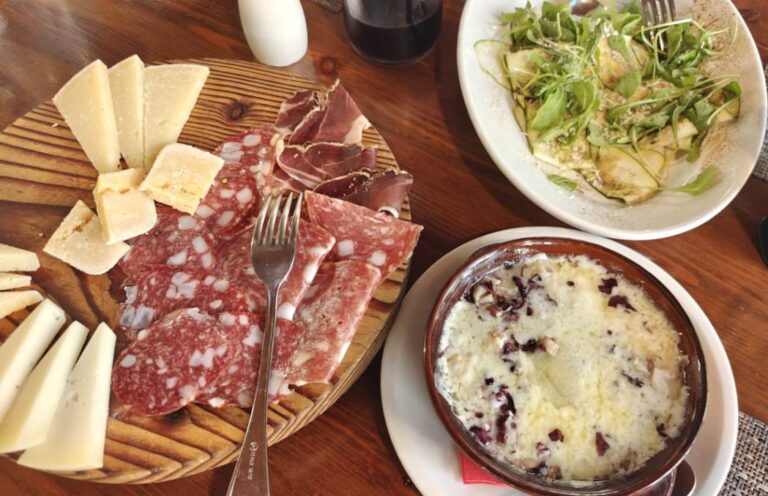 Family style lunch served at the cheese factory