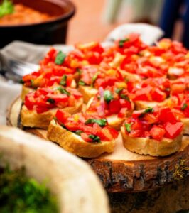 Typical Tuscam bruschettas made with tomatoes