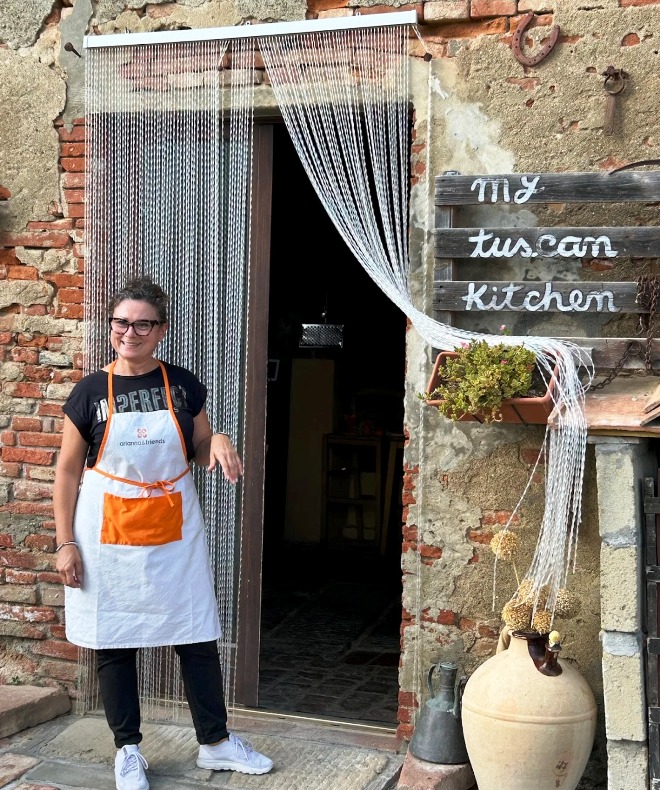 Our cheg Elisabetta welcoming our guest at Rita's farm