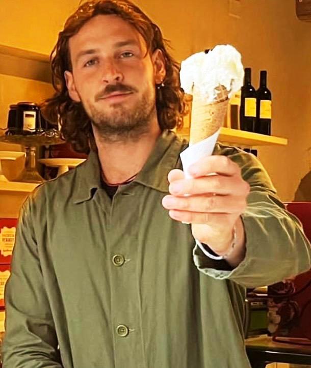 Nicolò the gelato maker in Peccioli