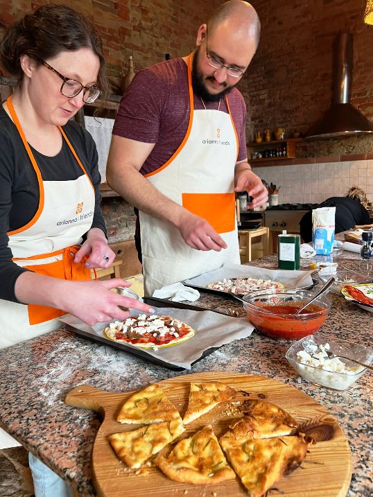 Pizza party in Tuscany