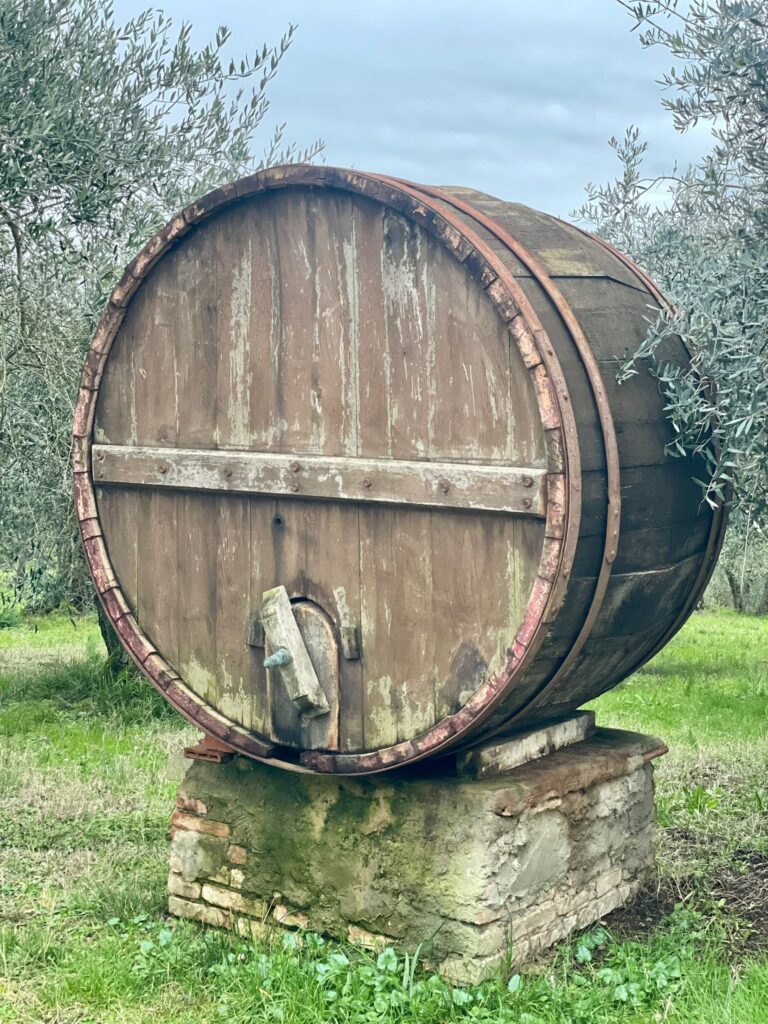 old wooden barrel