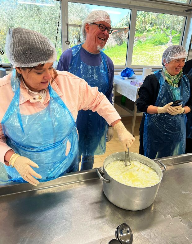 Pecorino cheese making class at the farm near Volterra
