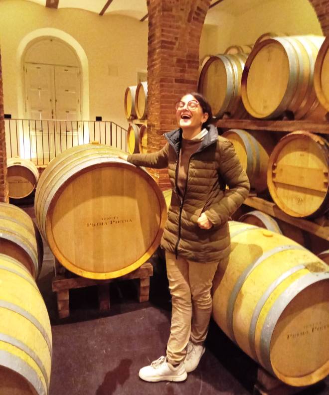 Wooden barrels wher the wine is aged