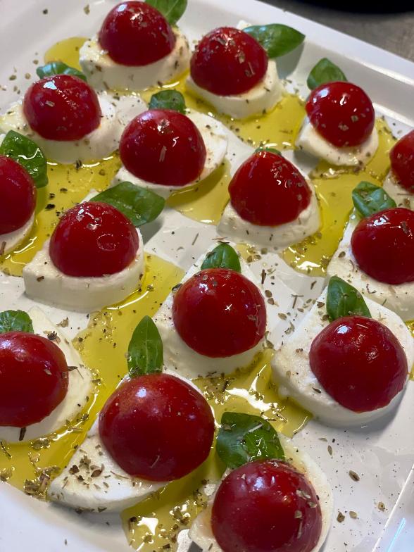 Typical Tuscan caprese made with tomatoes