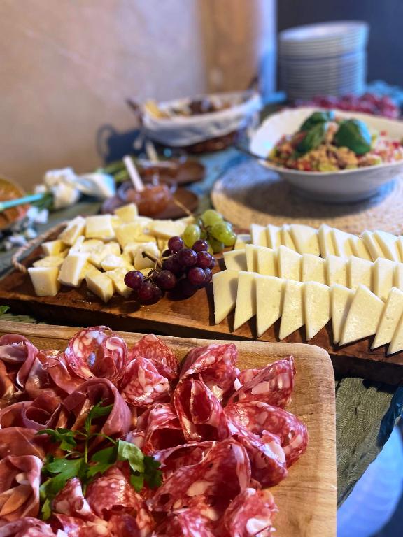 Typical Tuscan food arranged during a wedding party  
