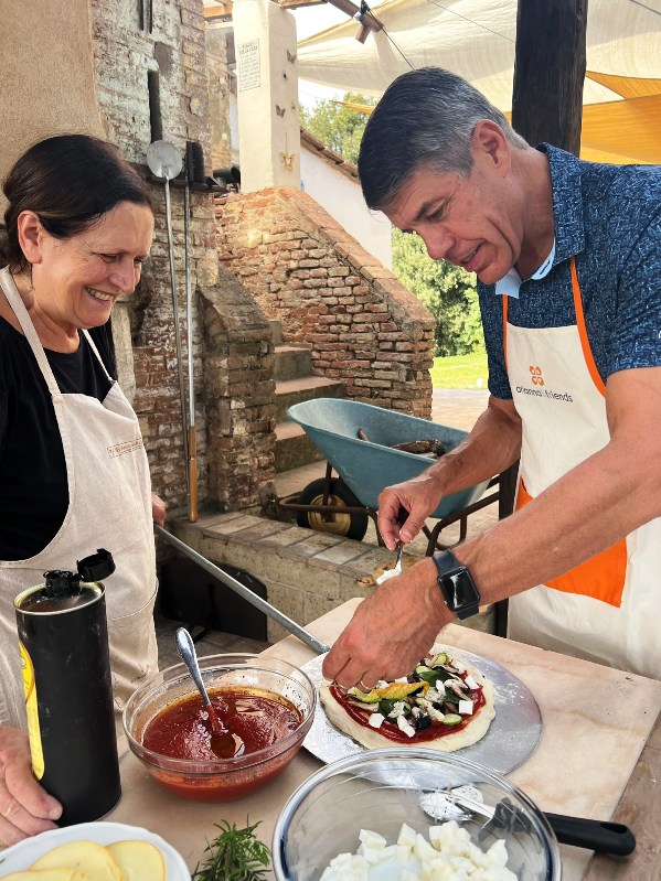 Pizza making experience at Rita's farm with chef Mariapia